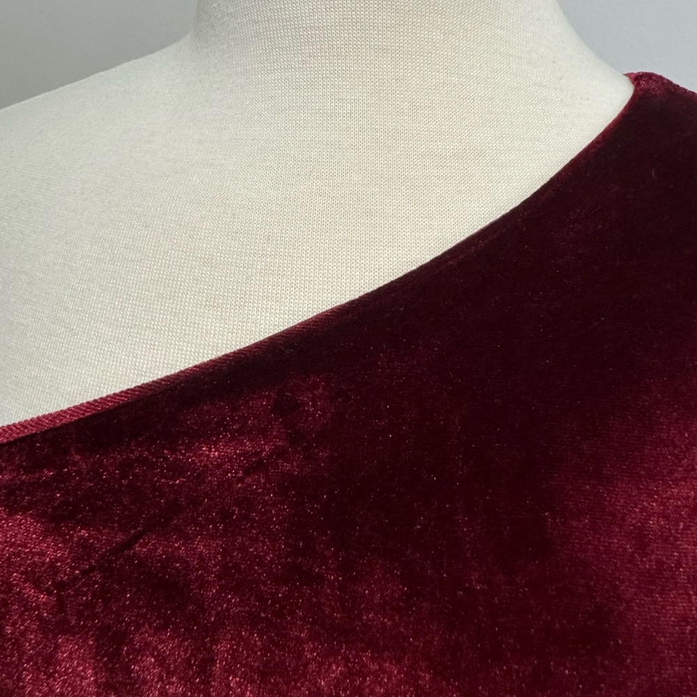Baltic Born Tatiana Velvet One-Shoulder Maxi Dress Merlot Size S - Picture 13 of 14